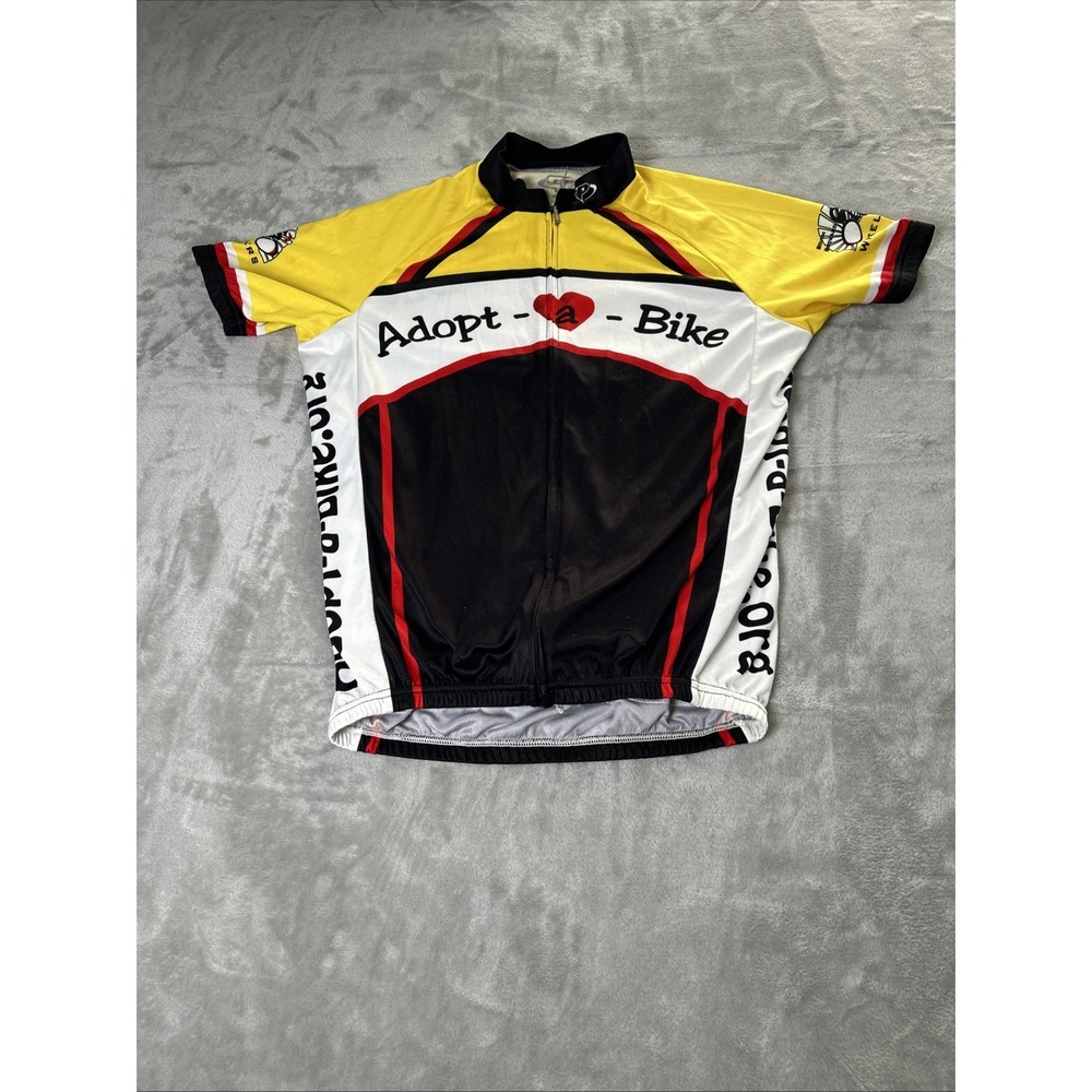 Primal Wear Cycling Jersey Adop-a-bike Print Short Sleeve Top Sz S